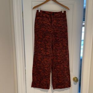 Maeve by Anthropologie orange and Brown Wide Leg Pants